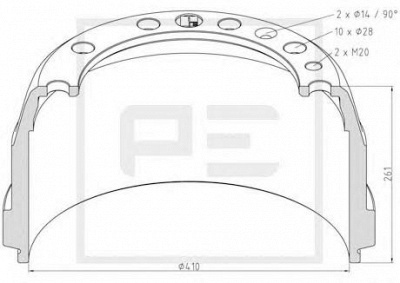 PE AUTOMOTIVE 14607000a -  Тормозной барабан